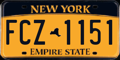 NY license plate FCZ1151