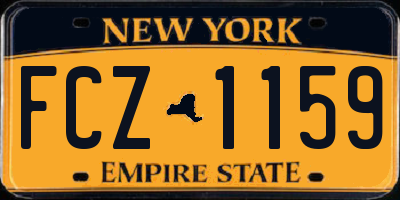 NY license plate FCZ1159