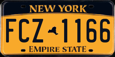NY license plate FCZ1166
