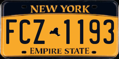 NY license plate FCZ1193
