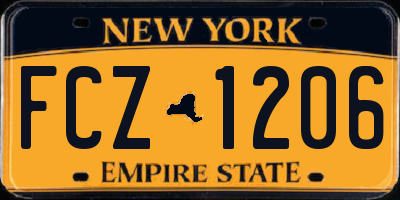NY license plate FCZ1206