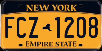 NY license plate FCZ1208