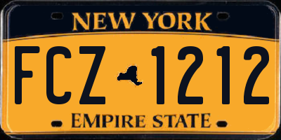NY license plate FCZ1212