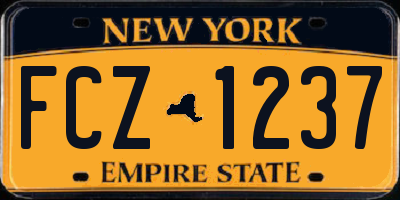 NY license plate FCZ1237