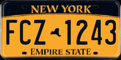 NY license plate FCZ1243