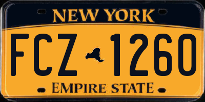 NY license plate FCZ1260