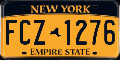 NY license plate FCZ1276