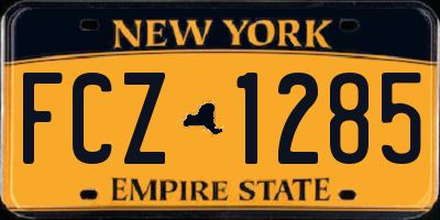 NY license plate FCZ1285