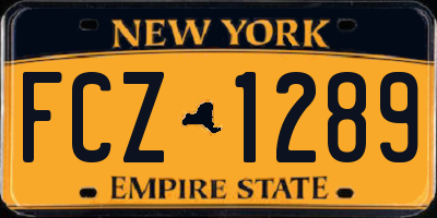 NY license plate FCZ1289
