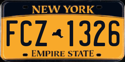 NY license plate FCZ1326