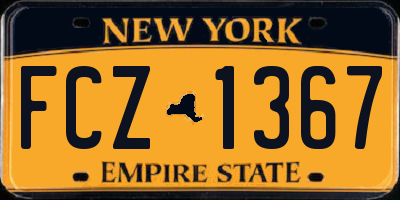 NY license plate FCZ1367