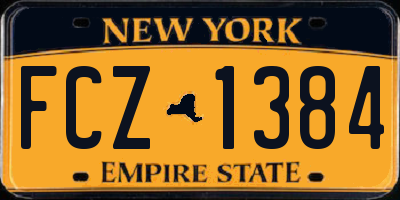 NY license plate FCZ1384