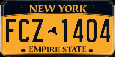 NY license plate FCZ1404