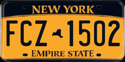 NY license plate FCZ1502