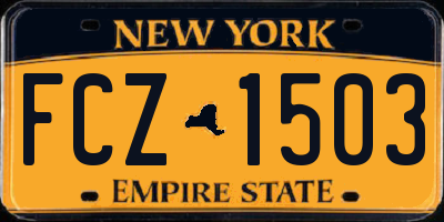 NY license plate FCZ1503