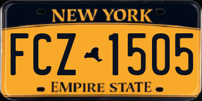 NY license plate FCZ1505