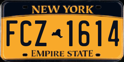 NY license plate FCZ1614