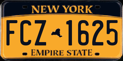 NY license plate FCZ1625