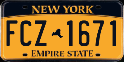 NY license plate FCZ1671