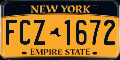 NY license plate FCZ1672