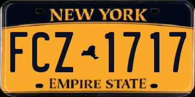 NY license plate FCZ1717