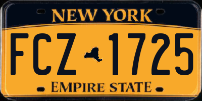 NY license plate FCZ1725