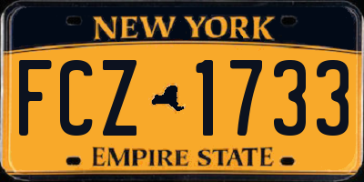 NY license plate FCZ1733