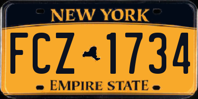 NY license plate FCZ1734