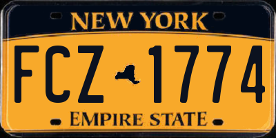 NY license plate FCZ1774