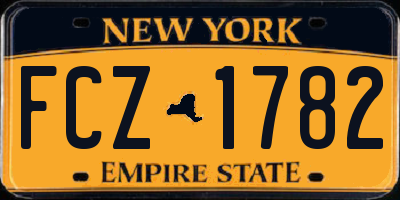 NY license plate FCZ1782