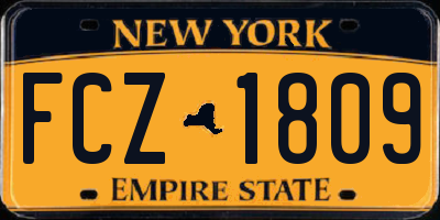 NY license plate FCZ1809