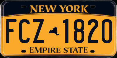 NY license plate FCZ1820