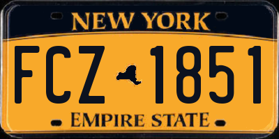 NY license plate FCZ1851