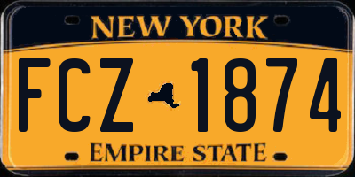 NY license plate FCZ1874