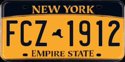 NY license plate FCZ1912