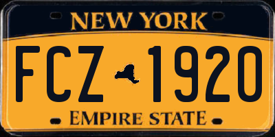 NY license plate FCZ1920