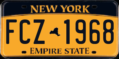 NY license plate FCZ1968