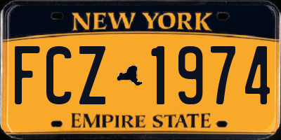 NY license plate FCZ1974