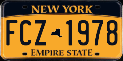 NY license plate FCZ1978