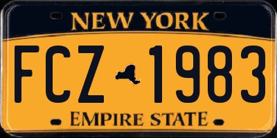 NY license plate FCZ1983