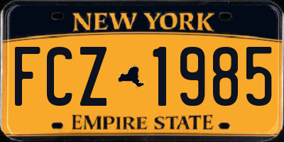 NY license plate FCZ1985