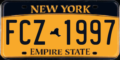 NY license plate FCZ1997