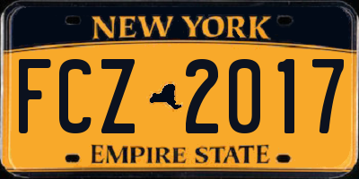 NY license plate FCZ2017