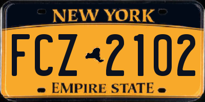 NY license plate FCZ2102