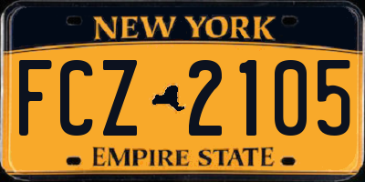 NY license plate FCZ2105