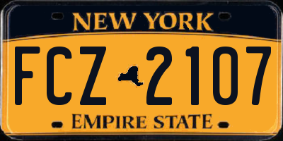 NY license plate FCZ2107