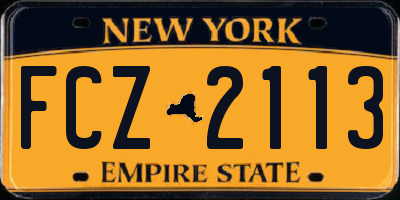 NY license plate FCZ2113