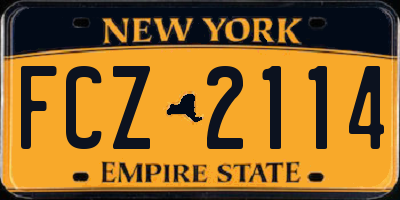 NY license plate FCZ2114