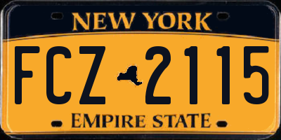 NY license plate FCZ2115