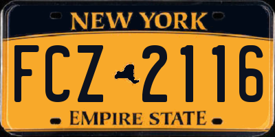 NY license plate FCZ2116